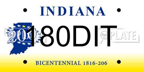 180DIT Indiana License Plate
