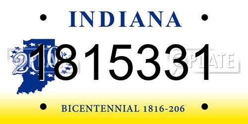 1815331 Indiana License Plate