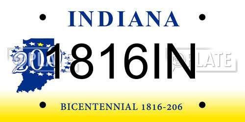 1816IN Indiana License Plate