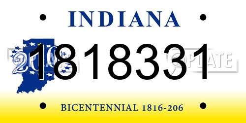 1818331 Indiana License Plate