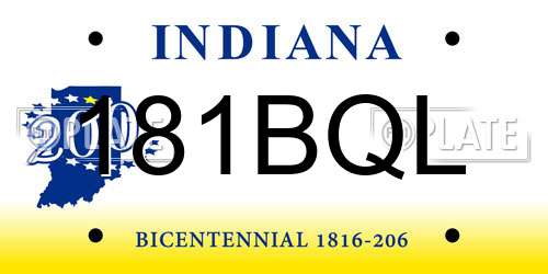 181BQL Indiana License Plate