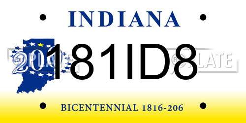 181ID8 Indiana License Plate