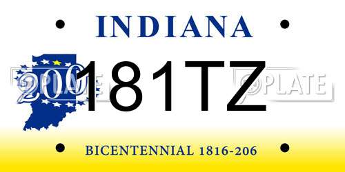 181TZ Indiana License Plate
