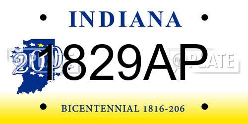 1829AP Indiana License Plate