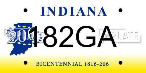 182GA Indiana License Plate
