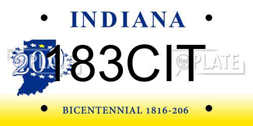 183CIT Indiana License Plate