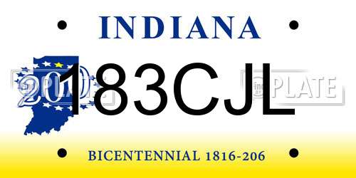 183CJL Indiana License Plate