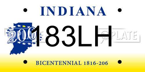 183LH Indiana License Plate