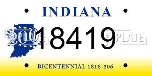 18419 Indiana License Plate
