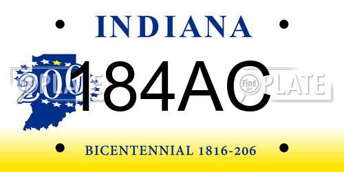 184AC Indiana License Plate