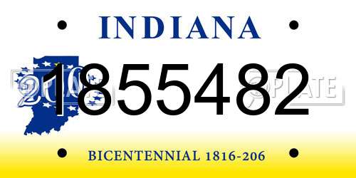 1855482 Indiana License Plate