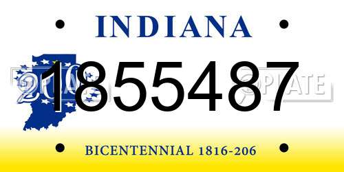 1855487 Indiana License Plate
