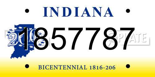 1857787 Indiana License Plate