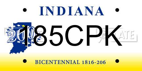 185CPK Indiana License Plate