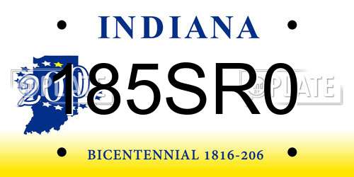 185SR0 Indiana License Plate
