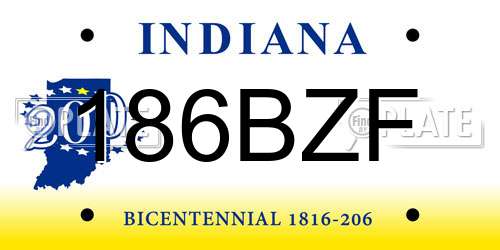 186BZF Indiana License Plate