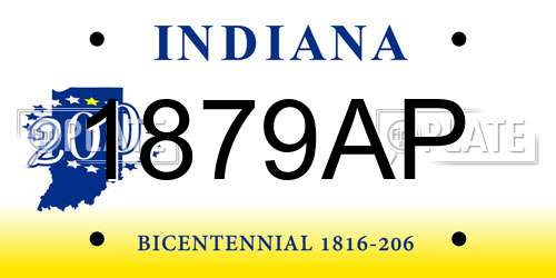 1879AP Indiana License Plate