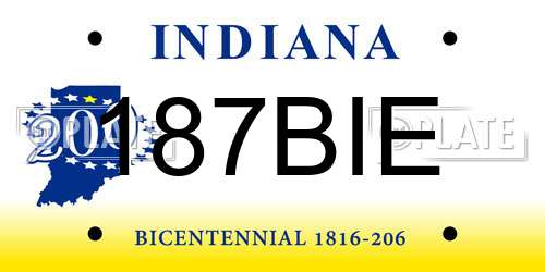187BIE Indiana License Plate