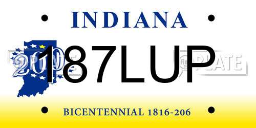 187LUP Indiana License Plate