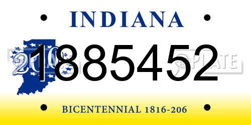 1885452 Indiana License Plate