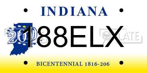 188ELX Indiana License Plate