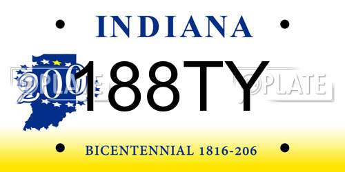 188TY Indiana License Plate