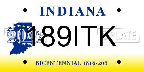 189ITK Indiana License Plate
