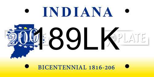 189LK Indiana License Plate