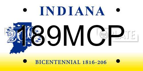 189MCP Indiana License Plate
