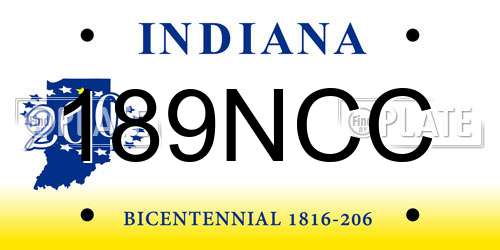189NCC Indiana License Plate