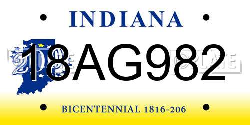 18AG982 Indiana License Plate