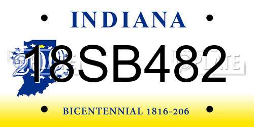 18SB482 Indiana License Plate