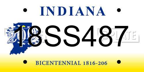 18SS487 Indiana License Plate