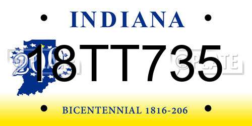 18TT735 Indiana License Plate