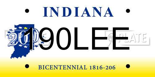 190LEE Indiana License Plate