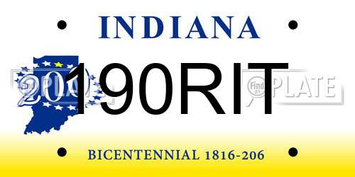 190RIT Indiana License Plate