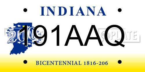 191AAQ Indiana License Plate