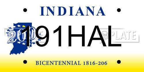191HAL Indiana License Plate