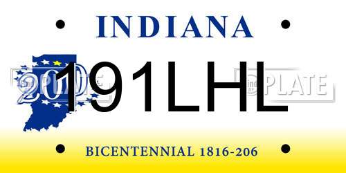 191LHL Indiana License Plate
