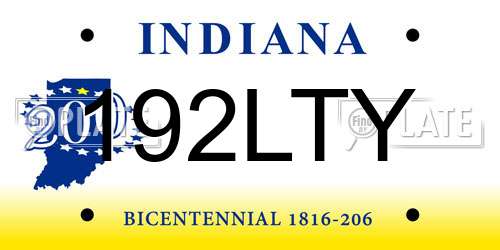 192LTY Indiana License Plate