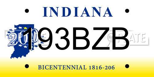 193BZB Indiana License Plate