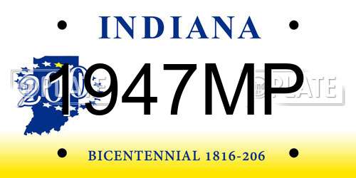 1947MP Indiana License Plate