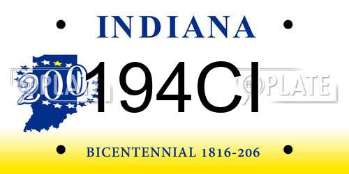 194CI Indiana License Plate