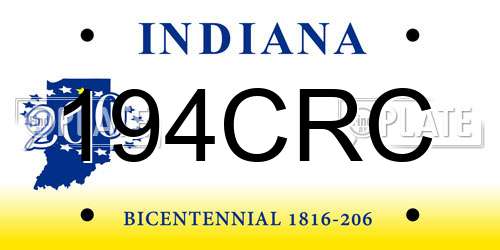 194CRC Indiana License Plate