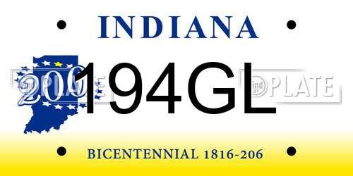 194GL Indiana License Plate