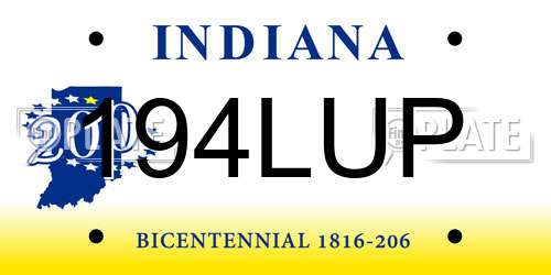 194LUP Indiana License Plate