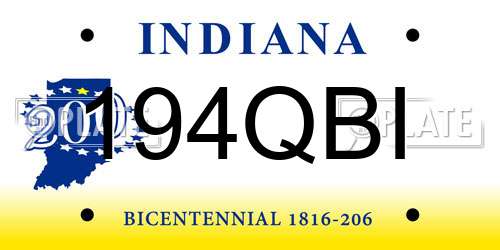194QBI Indiana License Plate