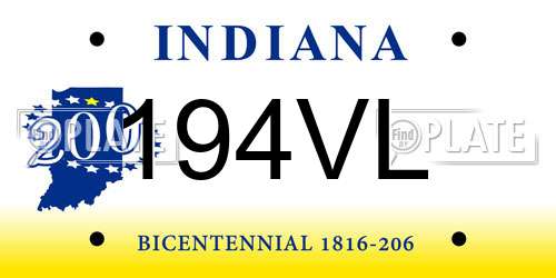 194VL Indiana License Plate