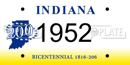 1952 Indiana License Plate