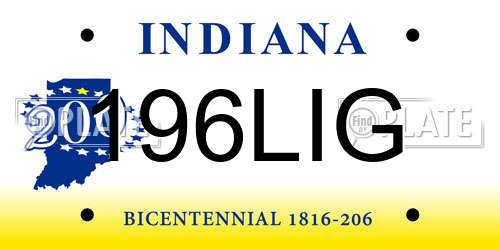 196LIG Indiana License Plate